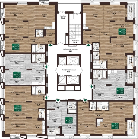 
  Продается 3-комн. квартира, 87.1 м², ЖК Шервуд, (Нагорная 6-я, 15г/12)
. Фото 1.