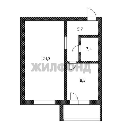
  Продается 1-комн. квартира, 45.3 м², 8 (Северный мкр) кв-л
. Фото 17.