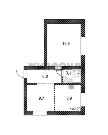 
  Продается 2-комн. квартира, 46 м², Менделеева ул, д. 2
. Фото 7.