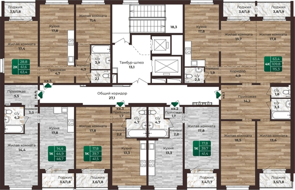 
  Продается 4-комн. квартира, 115.3 м², ЖК Шервуд, (Нагорная 6-я, 15в корп 2)
. Фото 1.