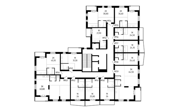 
  Продается 3-комн. квартира, 63.8 м², ЖК Smart (Смарт)
. Фото 1.