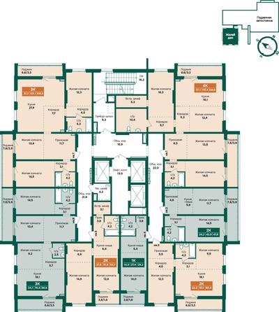 
  Продается 2-комн. квартира 53.7 м², в ЖК Камчатка, корпус 6/1. Фото 1.