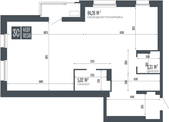 
  Продается 3-комн. квартира 92.59 м², в ЖК Опера Резиденс. Фото 1.