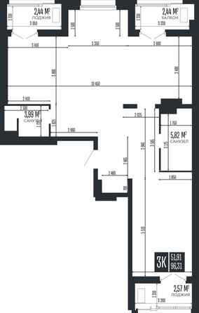 
  Продается 3-комн. квартира 96.31 м², в ЖК Опера Резиденс. Фото 1.