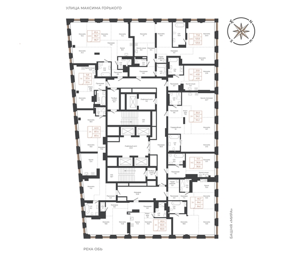 
  Продается 4-комн. квартира 95.6 м², в ЖК Барнаул. Фото 1.