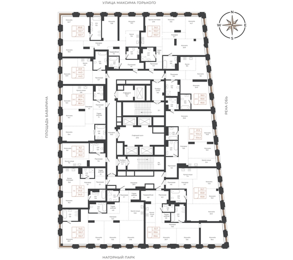 
  Продается 3-комн. квартира 104.3 м², в ЖК Барнаул. Фото 1.