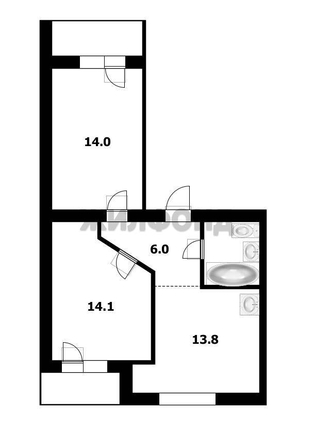 
  Продается 2-комн. квартира 59 м². Фото 11.