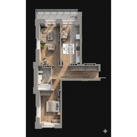 
  Продается студия 67.3 м², в ЖК Олимп . Фото 1.