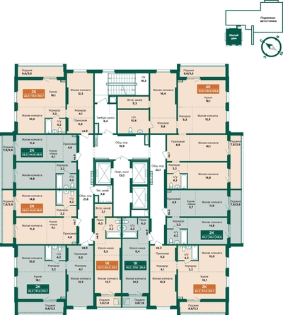
  Продается 2-комн. квартира 60.7 м², в ЖК Камчатка, корпус 6/1. Фото 1.