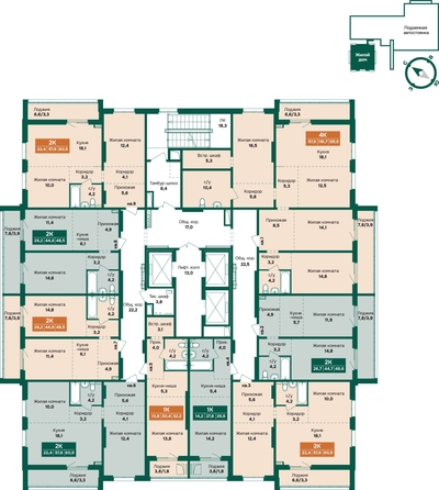 
  Продается 2-комн. квартира 48.5 м², в ЖК Камчатка, корпус 6/1. Фото 1.