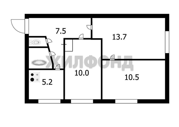 
  Продается 3-комн. квартира 50.5 м². Фото 11.