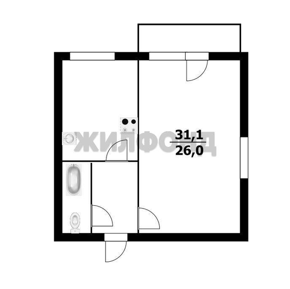 
  Продается 1-комн. квартира 31.1 м². Фото 11.