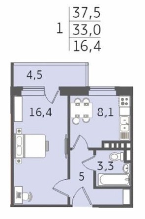 
   Продам 1-комнатную, 37.5 м², 32 мкр, 19/3

. Фото 3.