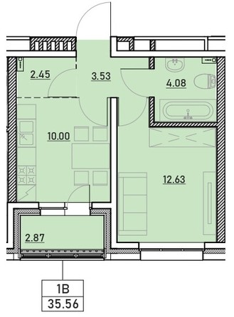 
   Продам 1-комнатную, 35.56 м², Zenith (Зенит), 2 этап

. Фото 26.