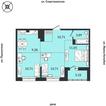 
   Продам 3-комнатную, 59.53 м², Источник, дом 1

. Фото 1.