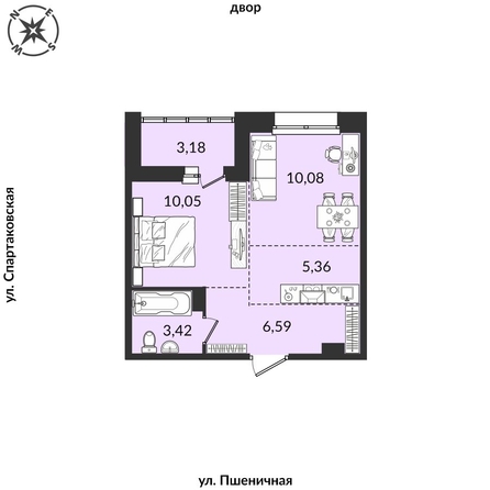 
   Продам 2-комнатную, 38.68 м², Источник, дом 4

. Фото 1.