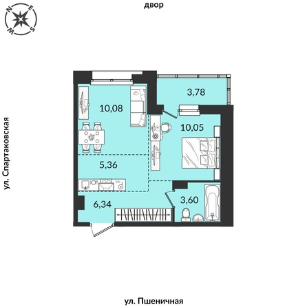 
   Продам 2-комнатную, 39.21 м², Источник, дом 4

. Фото 1.