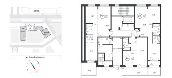 
   Продам 2-комнатную, 71.35 м², СОЮЗ PRIORITY, дом 4

. Фото 1.