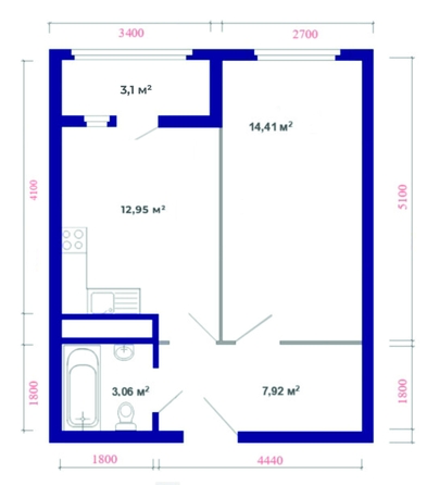 
  Продается 1-комн. квартира, 41.44 м², ЖК Юго-Западный, дом 17
. Фото 4.