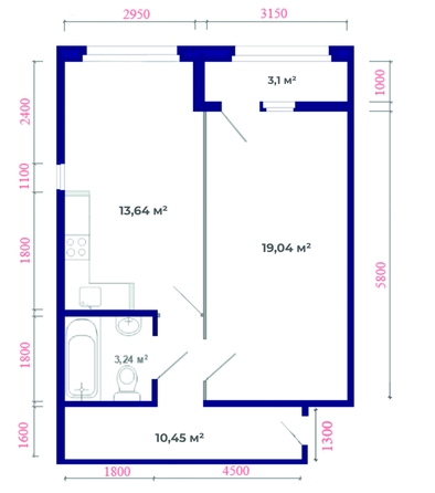 
  Продается 1-комн. квартира, 49.47 м², ЖК Юго-Западный, дом 17
. Фото 5.