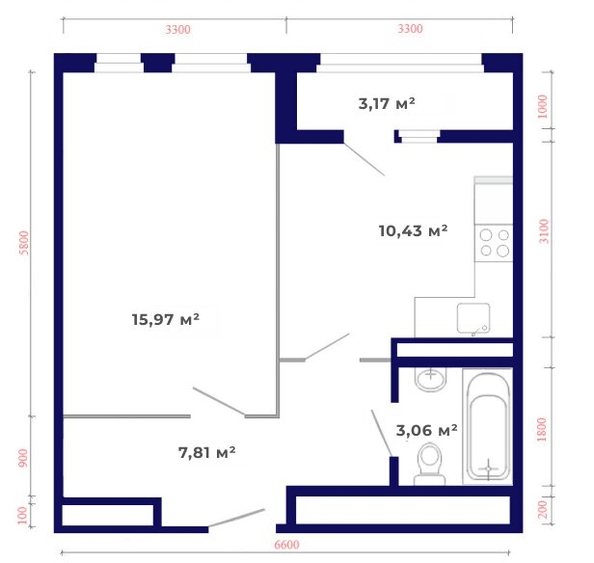 
   Продам 1-комнатную, 40.44 м², Юго-Западный, дом 17

. Фото 14.