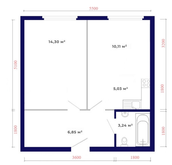 
   Продам 2-комнатную, 39.53 м², Юго-Западный, дом 17

. Фото 5.