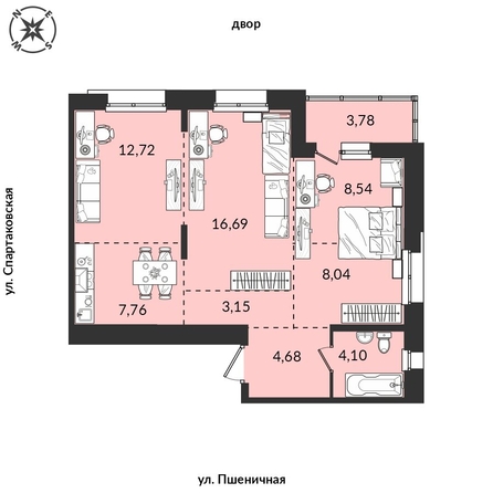 
   Продам 3-комнатную, 69.46 м², Источник, дом 6

. Фото 1.