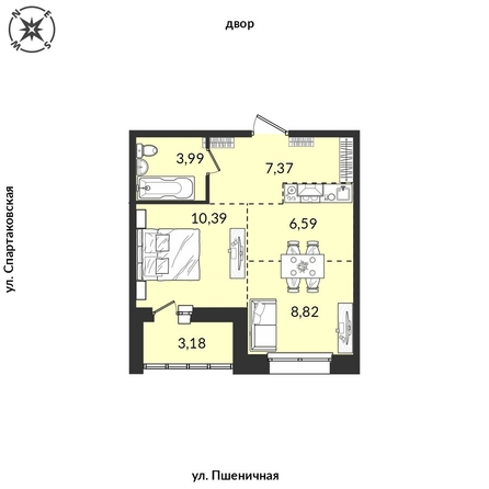 
   Продам 1-комнатную, 40.34 м², Источник, дом 6

. Фото 1.