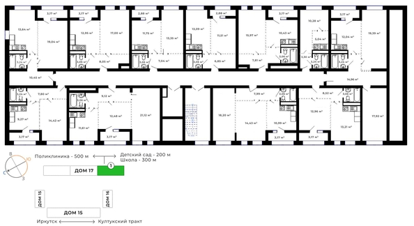 
   Продам 2-комнатную, 57.84 м², Юго-Западный, дом 17

. Фото 16.