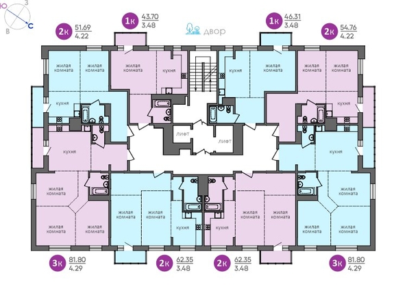 
   Продам 2-комнатную, 59.08 м², Южный парк квартал, 8

. Фото 3.