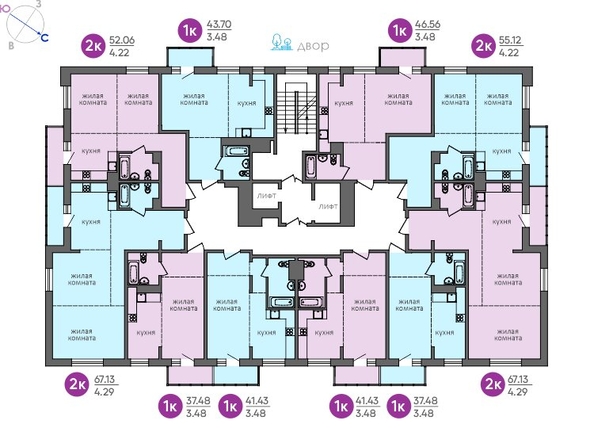 
   Продам 1-комнатную, 46.56 м², Южный парк квартал, 6

. Фото 2.