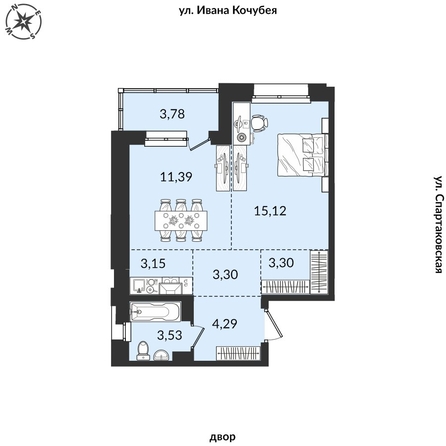 
   Продам 2-комнатную, 47.86 м², Источник, дом 2

. Фото 1.