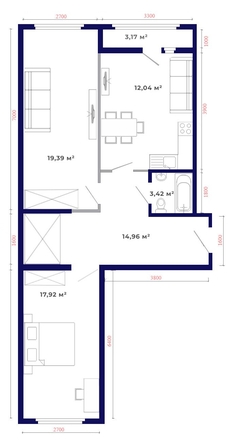 
   Продам 2-комнатную, 70.9 м², Юго-Западный, дом 17

. Фото 16.