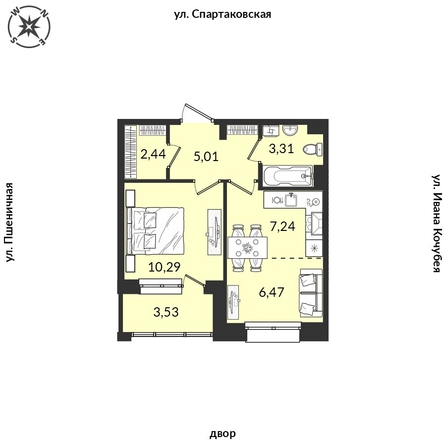 
   Продам 1-комнатную, 38.29 м², Источник, дом 5

. Фото 1.