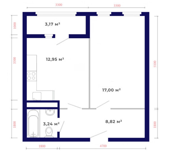 
   Продам 1-комнатную, 45.18 м², Юго-Западный, дом 17

. Фото 24.