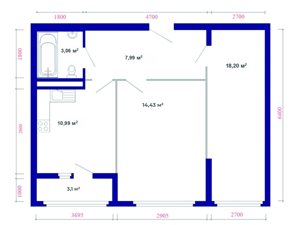 
  Продается 2-комн. квартира, 57.77 м², ЖК Юго-Западный, дом 17
. Фото 5.