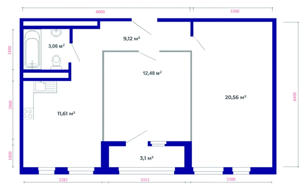 
  Продается 2-комн. квартира, 59.93 м², ЖК Юго-Западный, дом 17
. Фото 6.