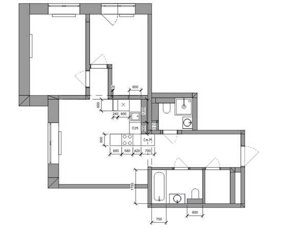 
  Продается 2-комн. квартира, 61.7 м², ЖК Стрижи Сити, блок-секции 8,9
. Фото 1.