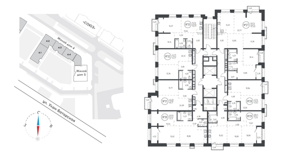 
   Продам 2-комнатную, 55.95 м², СОЮЗ PRIORITY, дом 5

. Фото 1.