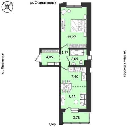 
   Продам 1-комнатную, 43.85 м², Источник, дом 5

. Фото 1.