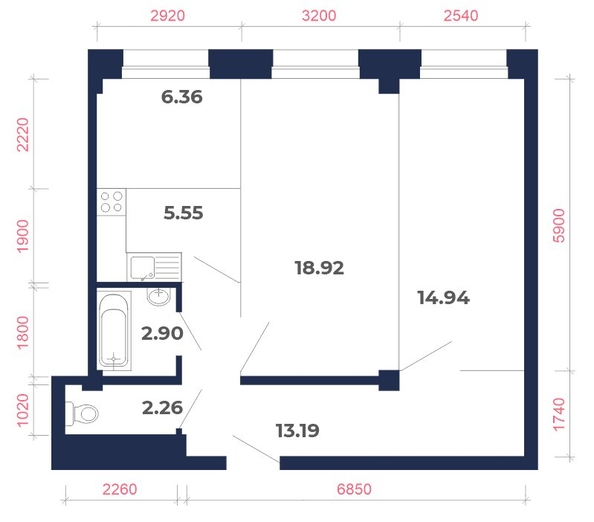 
   Продам 3-комнатную, 64.12 м², Академика Герасимова, 12

. Фото 2.