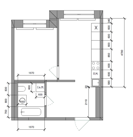 
   Продам 1-комнатную, 38 м², Култукская ул, 16

. Фото 1.