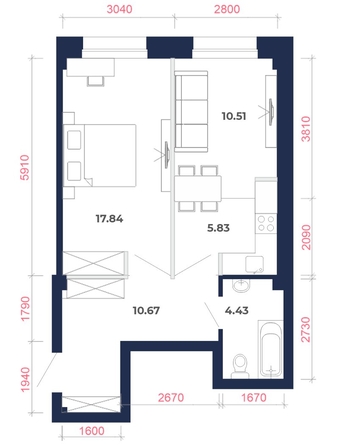 
   Продам 2-комнатную, 49.28 м², Академика Герасимова, 11

. Фото 28.