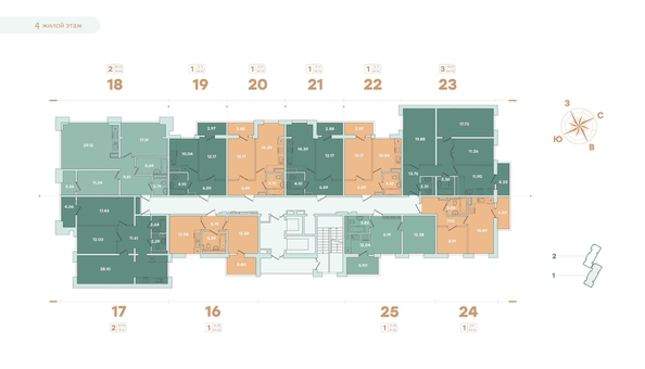 
   Продам 1-комнатную, 35.87 м², Фамилия, дом 1

. Фото 20.