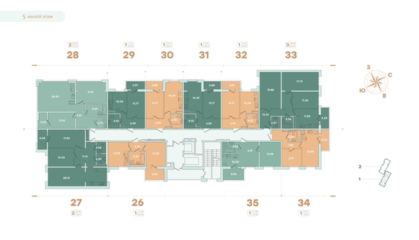 
   Продам 1-комнатную, 35.87 м², Фамилия, дом 1

. Фото 37.