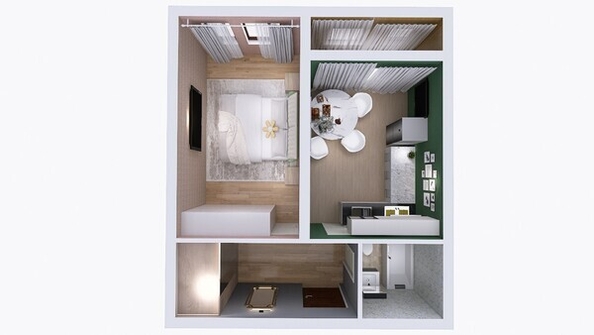 
   Продам 1-комнатную, 38.26 м², Юго-Западный, дом 17

. Фото 7.