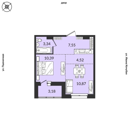
   Продам 2-комнатную, 39.95 м², Источник, дом 3

. Фото 1.