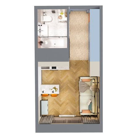
   Продам 1-комнатную, 25.7 м², Квартал Стрижи, 3 очередь, дом 1

. Фото 1.