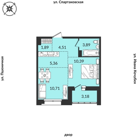 
  Продается 2-комн. квартира, 39.93 м², ЖК Источник, дом 1
. Фото 1.