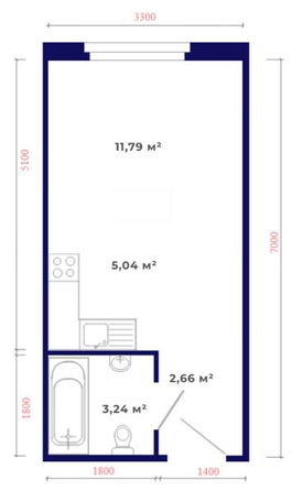 
  Продается студия, 22.73 м², ЖК Юго-Западный, дом 17
. Фото 11.